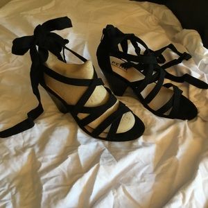Dressy Black Suede Sandal